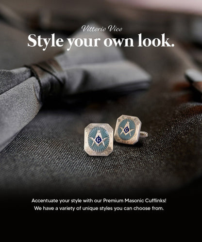 Masonic Themed Cufflinks in a Box by Vittorio Vico (CL39XX) (cl - 3910) for Independent Retail Stores by Dubal Brothers