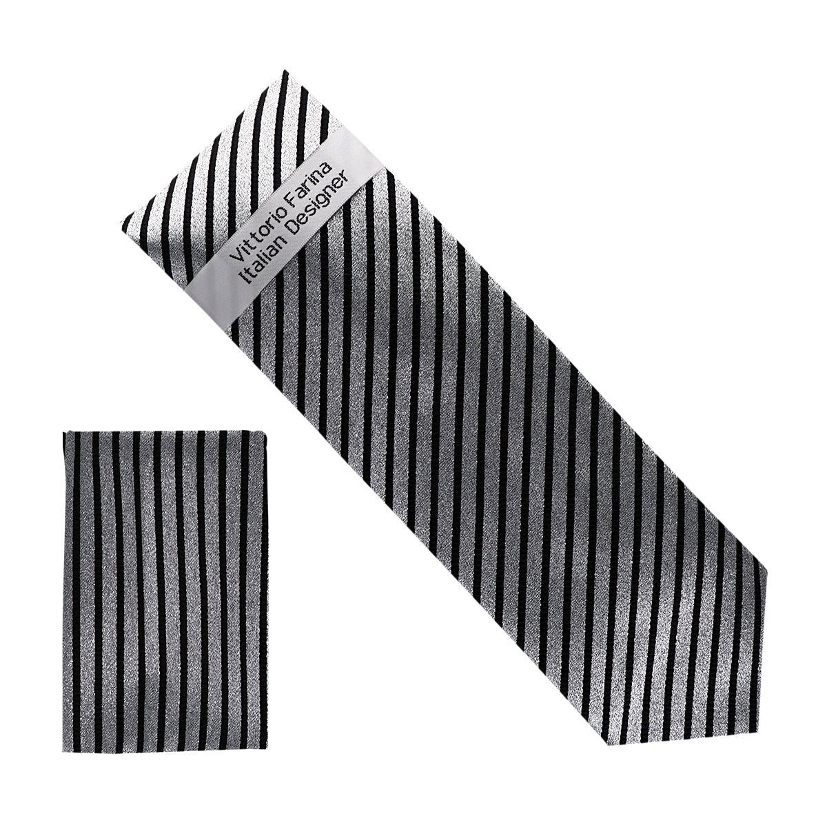Metallic Design Necktie & Pocket Square by Vittorio Farina (NH - M_31) for Independent Retail Stores by Dubal Brothers