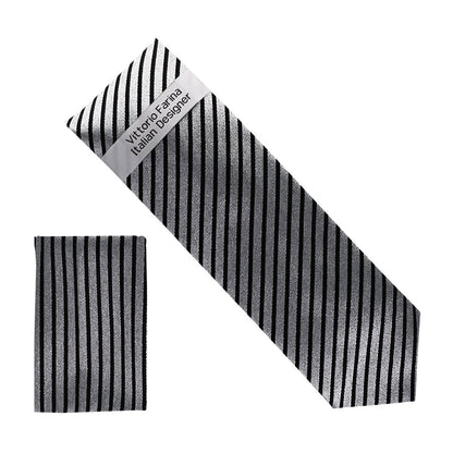 Metallic Design Necktie & Pocket Square by Vittorio Farina (NH - M_31) for Independent Retail Stores by Dubal Brothers