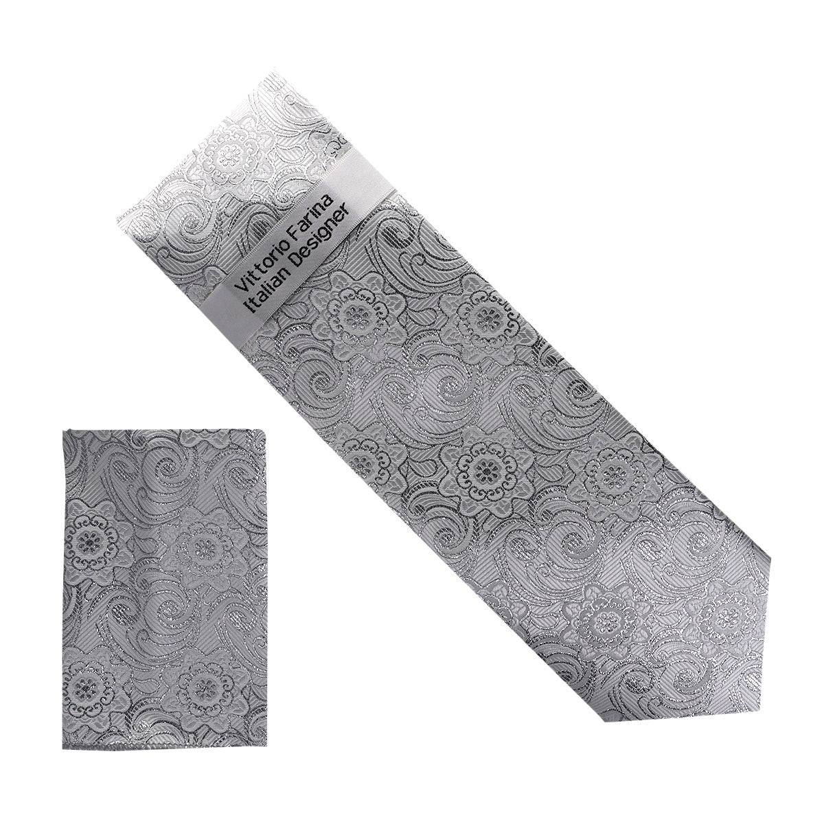 Metallic Design Necktie & Pocket Square by Vittorio Farina (NH - M_32) for Independent Retail Stores by Dubal Brothers