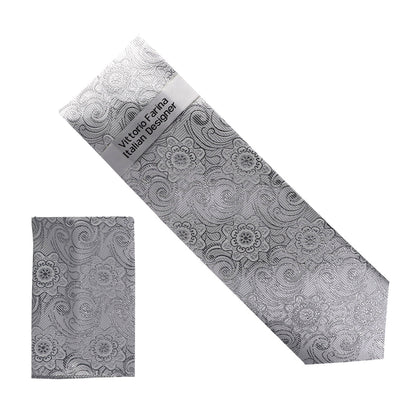 Metallic Design Necktie & Pocket Square by Vittorio Farina (NH - M_32) for Independent Retail Stores by Dubal Brothers