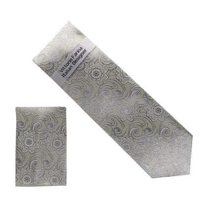 Metallic Design Necktie & Pocket Square by Vittorio Farina (NH - M_32) for Independent Retail Stores by Dubal Brothers