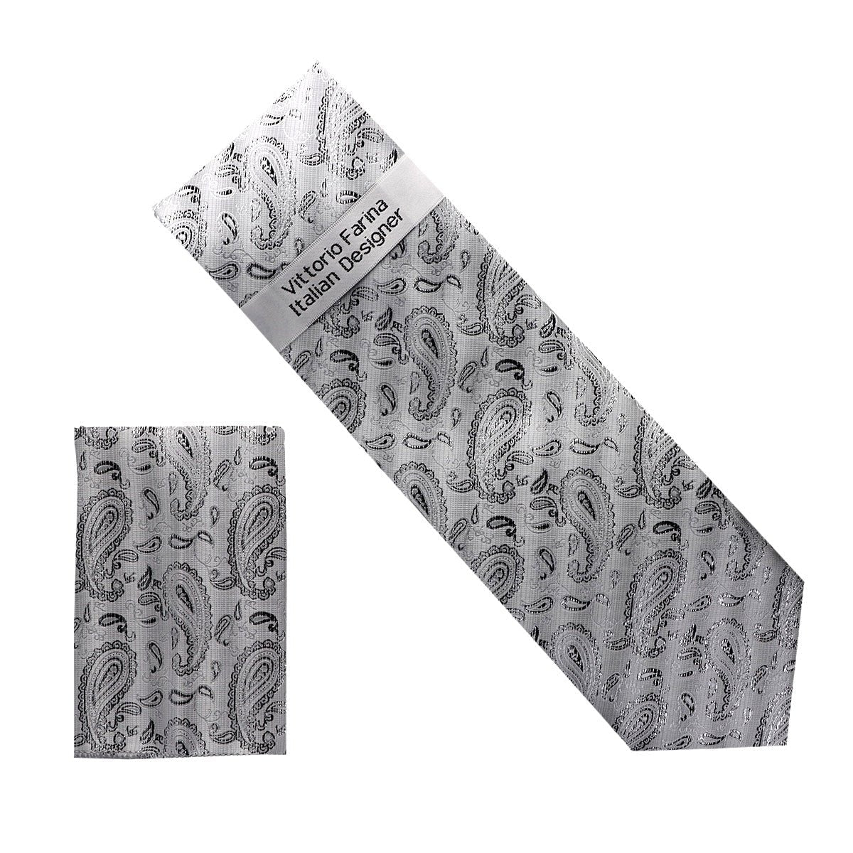 Metallic Design Necktie & Pocket Square by Vittorio Farina (NH - M_37) for Independent Retail Stores by Dubal Brothers