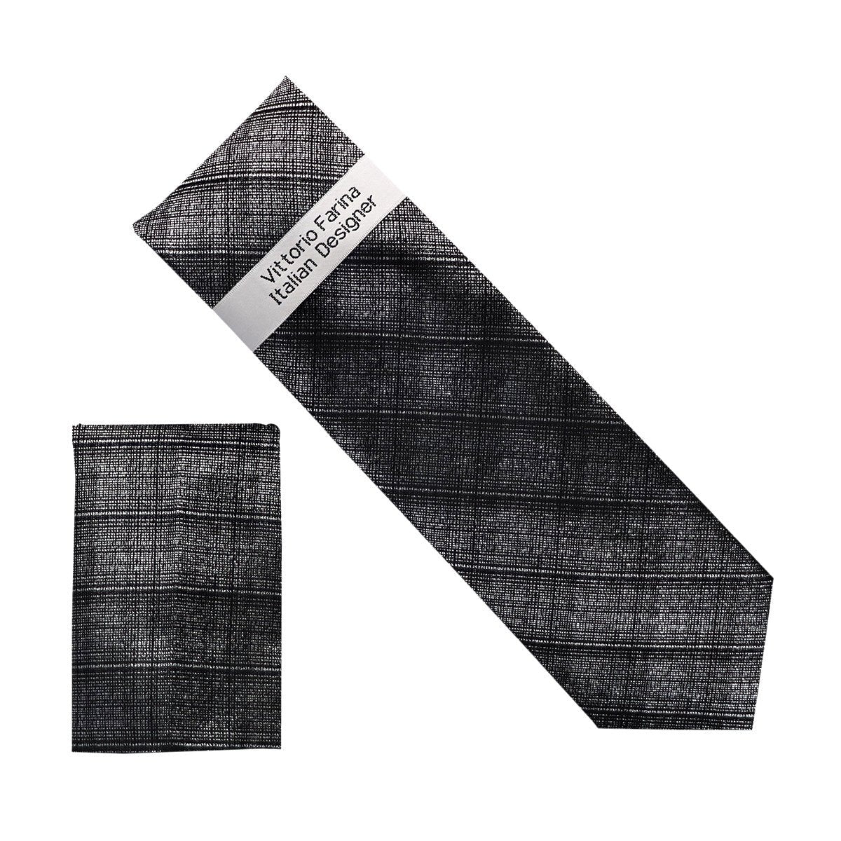 Metallic Design Necktie & Pocket Square by Vittorio Farina (NH - M_41) for Independent Retail Stores by Dubal Brothers