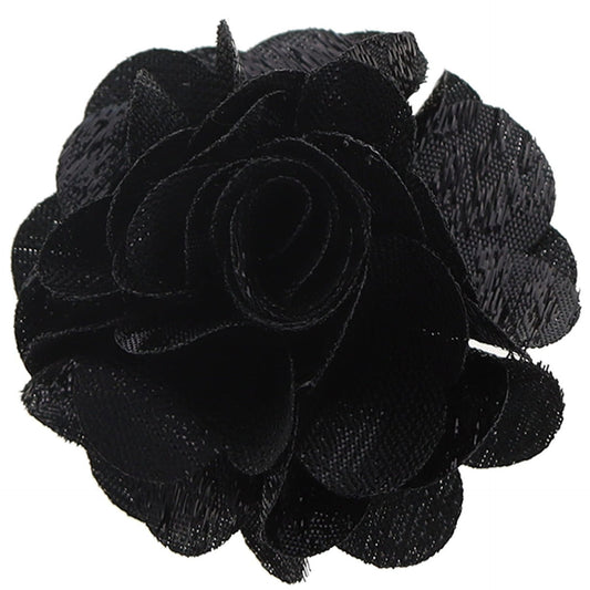 Metallic Flower Lapel Pin by Vittorio Vico (165 - metallic - black) for Independent Retail Stores by Dubal Brothers