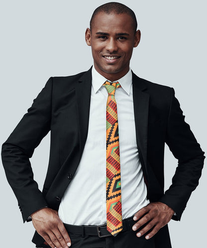 Vittorio Farina Kente Necktie & Pocket Square - NH - K_Kente #2 - Classy Cufflinks