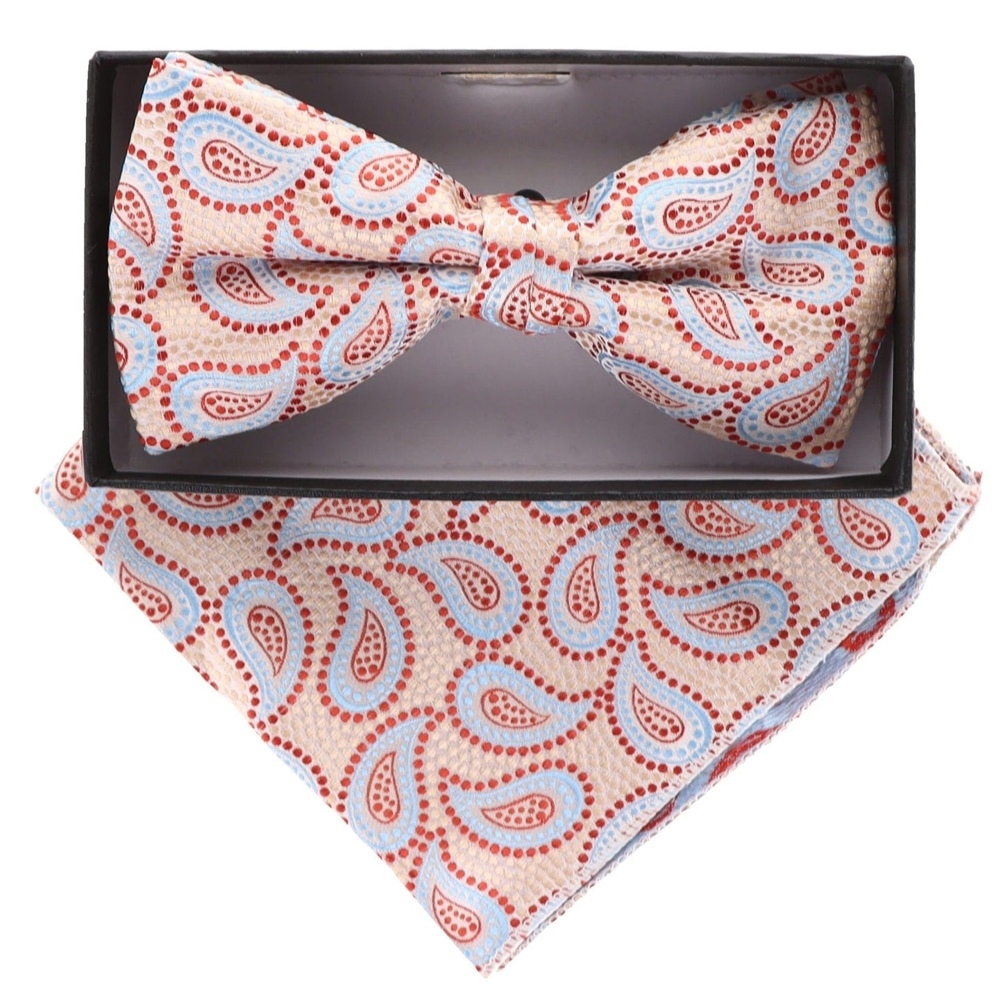 Paisley Design Bow Tie & Pocket Square by Vittorio Farina (BH - D - 21035) for Independent Retail Stores by Dubal Brothers