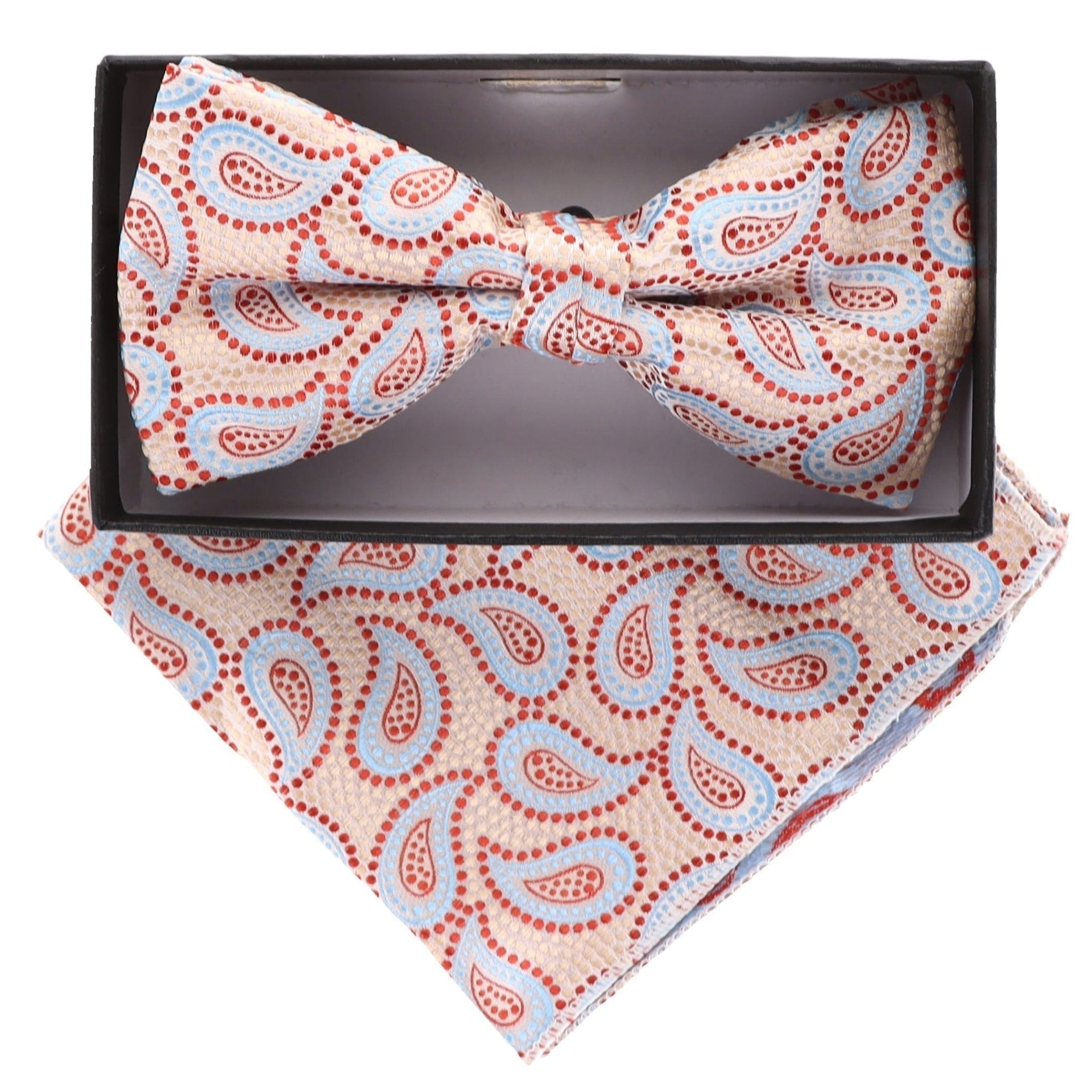 Paisley Design Bow Tie & Pocket Square by Vittorio Farina (BH - D - 21035) for Independent Retail Stores by Dubal Brothers