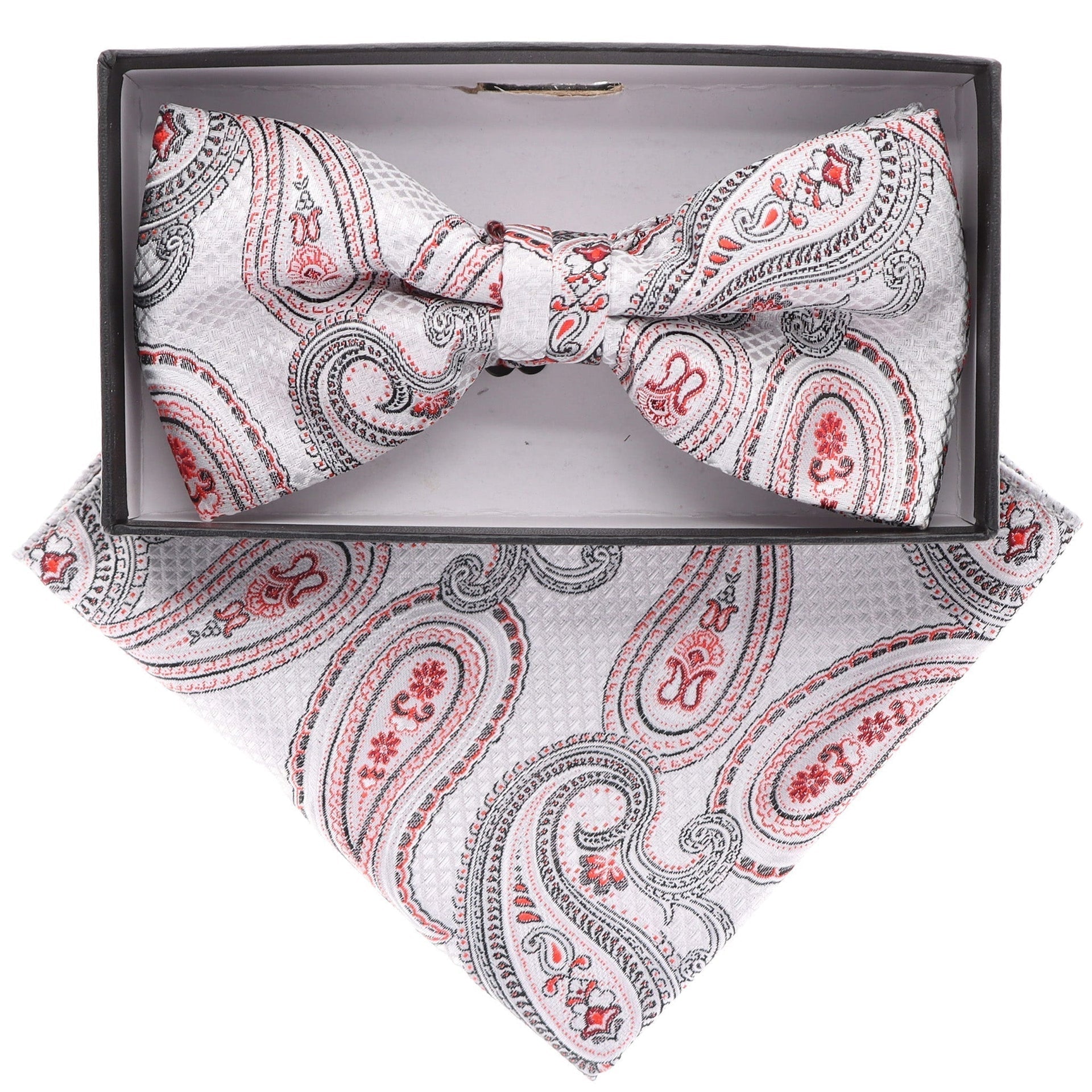 Paisley Design Bow Tie & Pocket Square by Vittorio Farina (BH - D - 21036) for Independent Retail Stores by Dubal Brothers