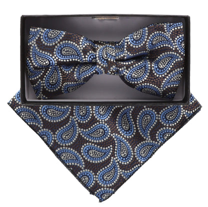 Paisley Design Bow Tie & Pocket Square by Vittorio Farina (BH - D - 21036) for Independent Retail Stores by Dubal Brothers