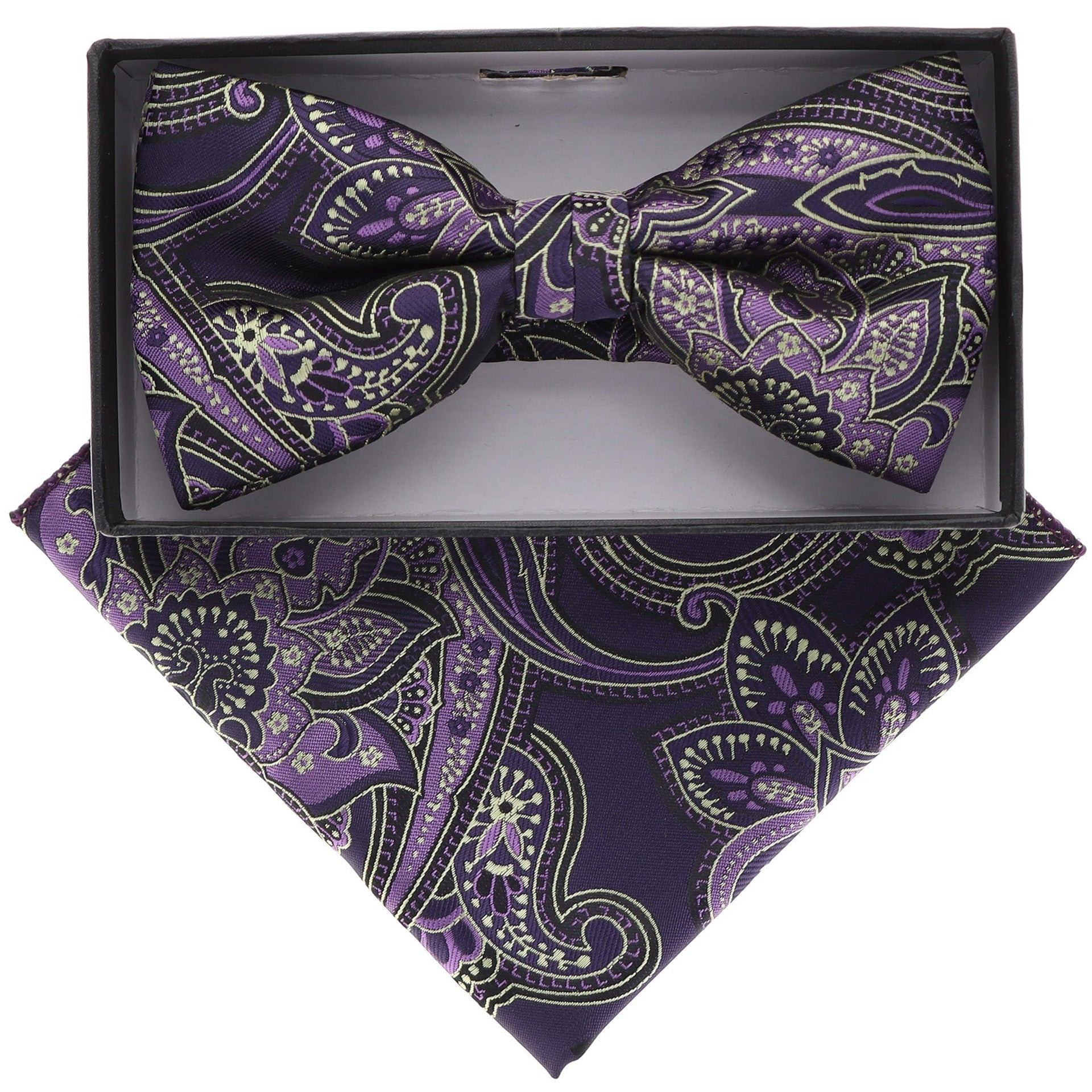 Paisley Design Bow Tie & Pocket Square by Vittorio Farina (BH-D-21066) for Independent Retail Stores by Dubal Brothers