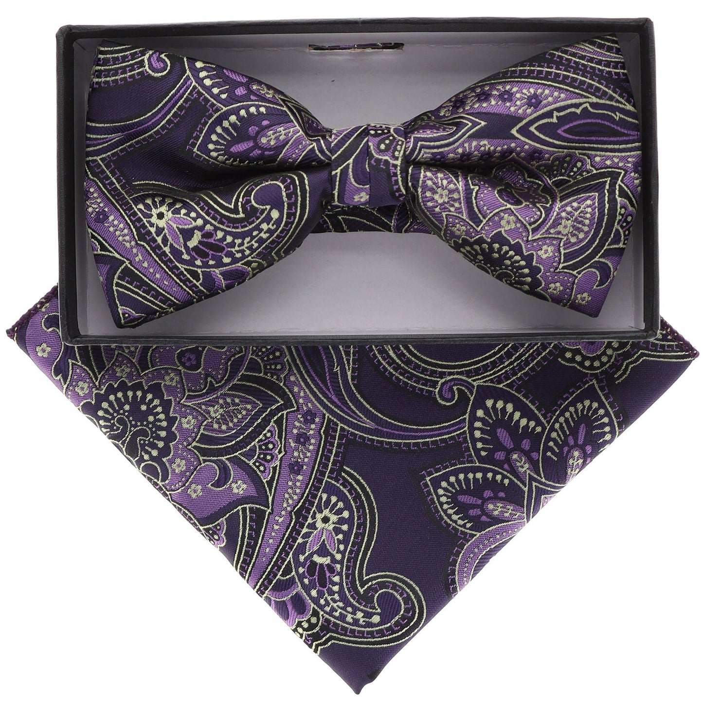 Paisley Design Bow Tie & Pocket Square by Vittorio Farina (BH - D - 21066) for Independent Retail Stores by Dubal Brothers