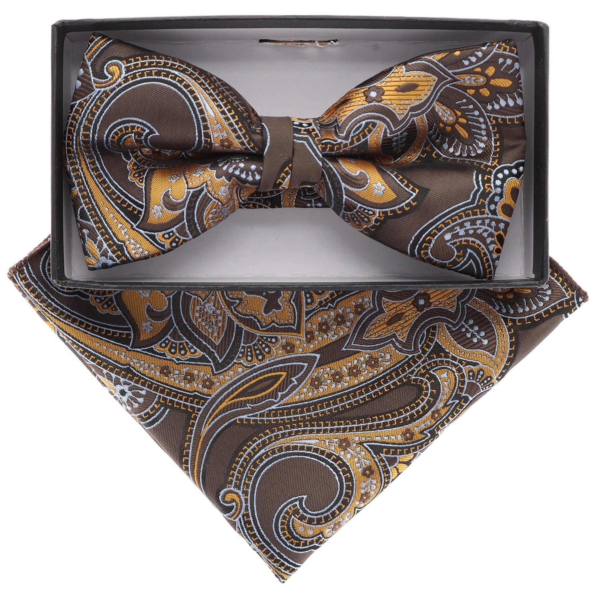 Paisley Design Bow Tie & Pocket Square by Vittorio Farina (BH - D - 21066) for Independent Retail Stores by Dubal Brothers