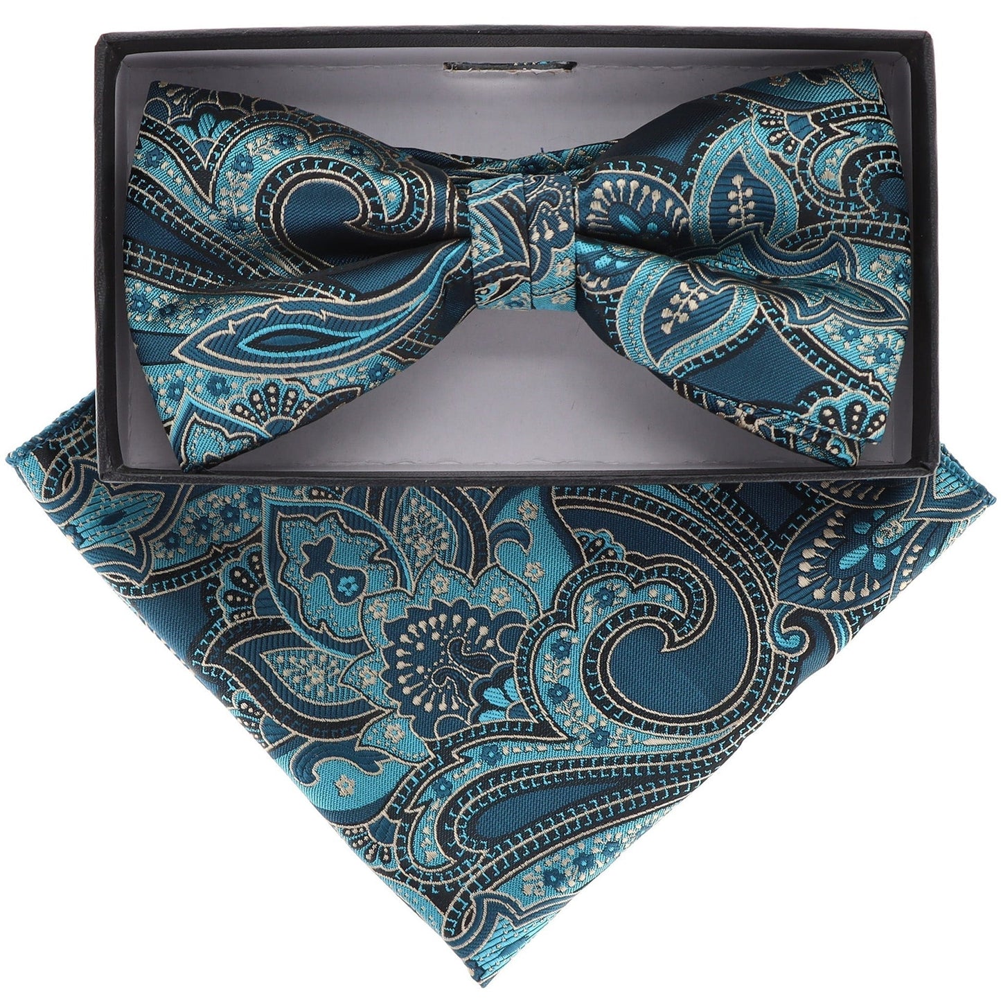 Paisley Design Bow Tie & Pocket Square by Vittorio Farina (BH - D - 21066) for Independent Retail Stores by Dubal Brothers