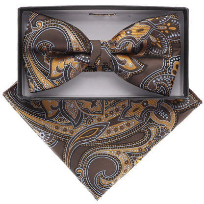 Paisley Design Bow Tie & Pocket Square by Vittorio Farina (BH-D-21066) for Independent Retail Stores by Dubal Brothers