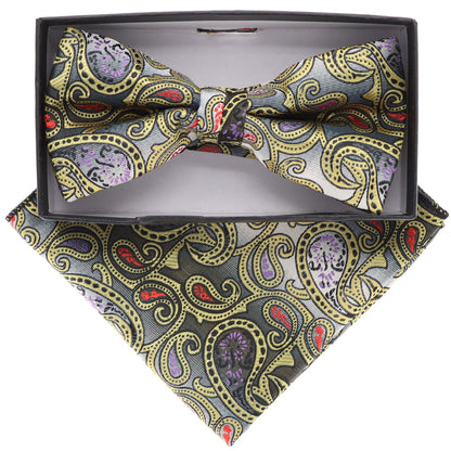 Paisley Design Bow Tie & Pocket Square by Vittorio Farina (BH-D-21103) for Independent Retail Stores by Dubal Brothers