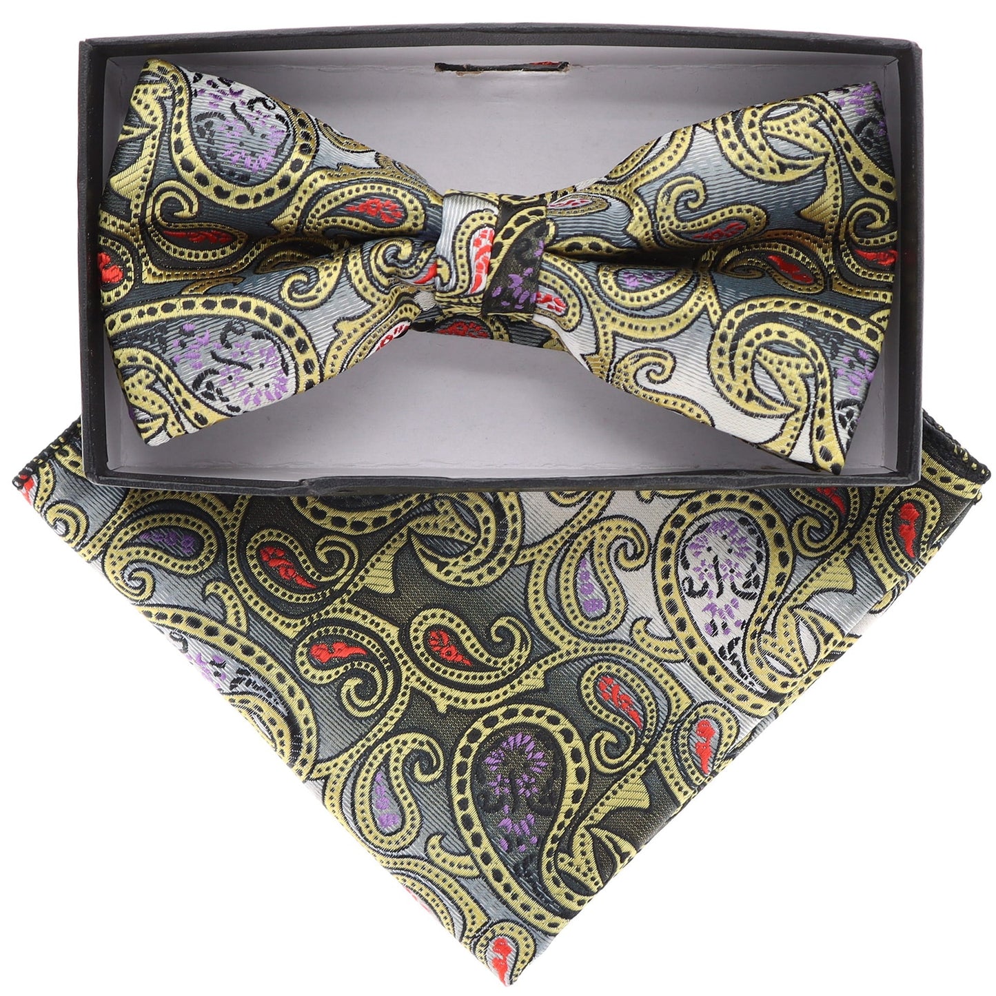 Paisley Design Bow Tie & Pocket Square by Vittorio Farina (BH - D - 21103) for Independent Retail Stores by Dubal Brothers