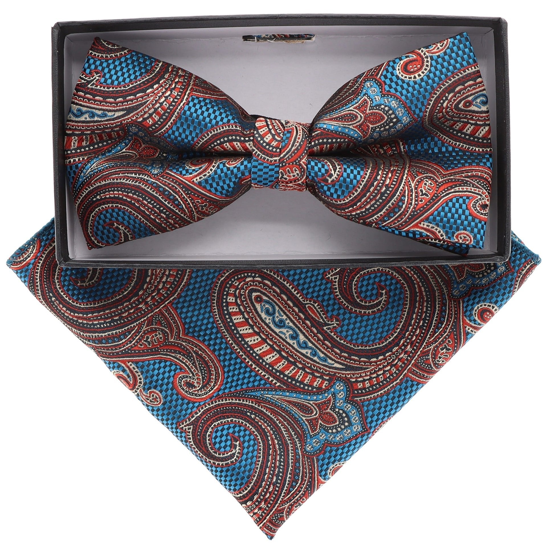 Paisley Design Bow Tie & Pocket Square by Vittorio Farina (BH - D - 21104) for Independent Retail Stores by Dubal Brothers