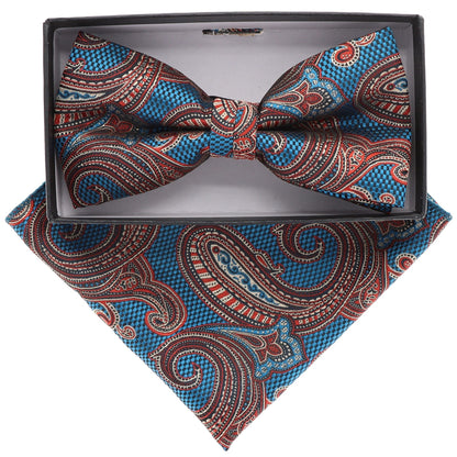 Paisley Design Bow Tie & Pocket Square by Vittorio Farina (BH - D - 21104) for Independent Retail Stores by Dubal Brothers