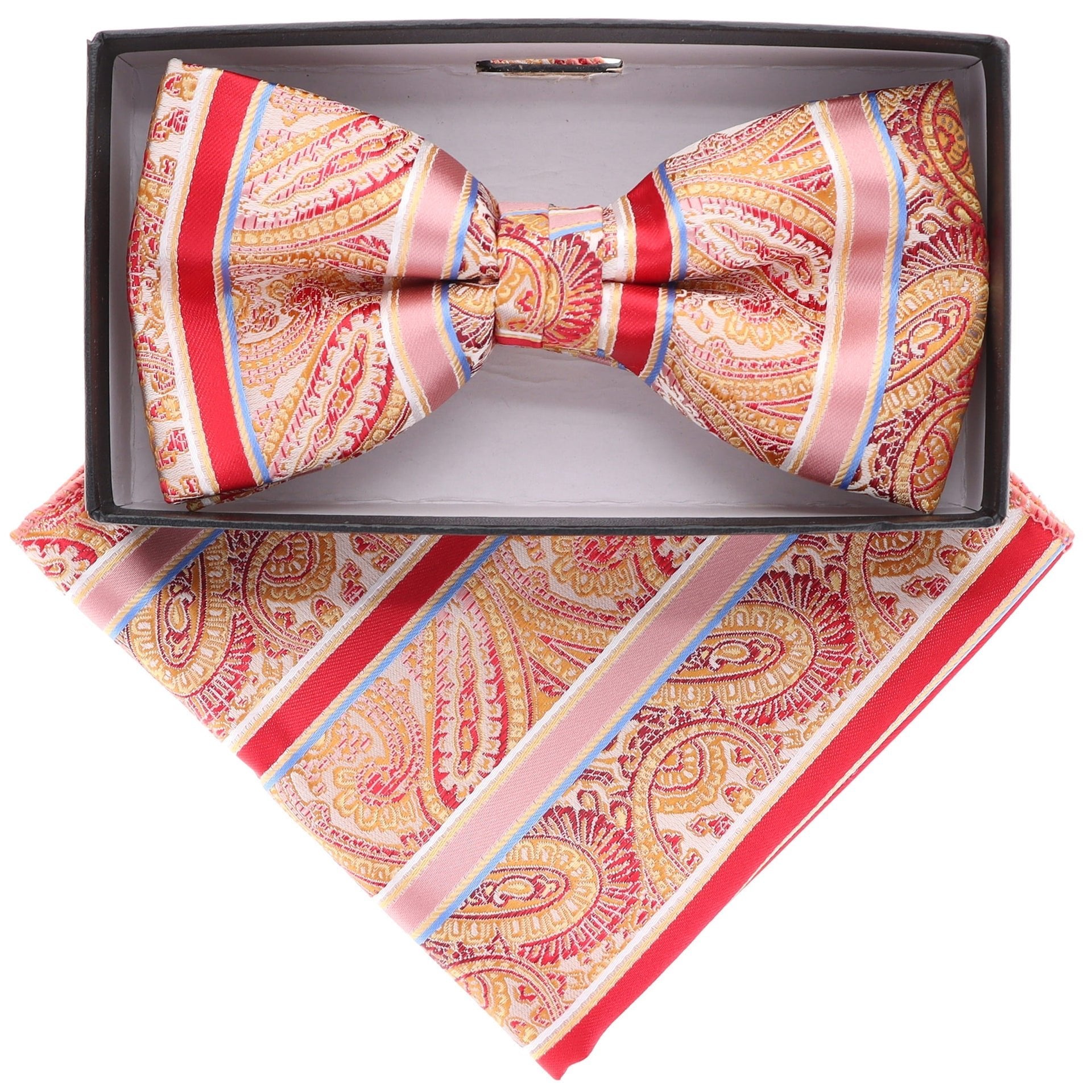 Paisley Design Bow Tie & Pocket Square by Vittorio Farina (BH - D - 21104) for Independent Retail Stores by Dubal Brothers