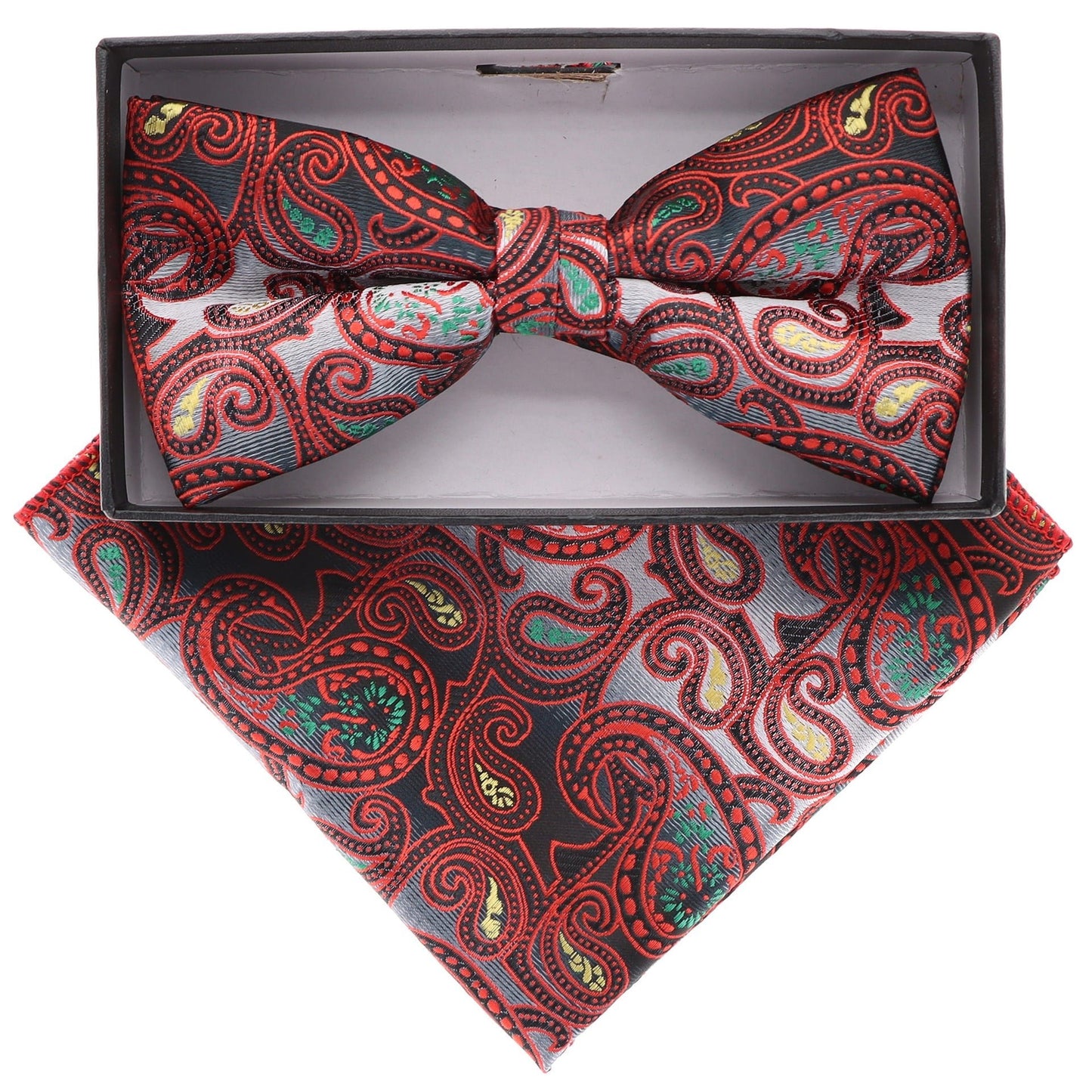 Paisley Design Bow Tie & Pocket Square by Vittorio Farina (BH - D - 21104) for Independent Retail Stores by Dubal Brothers