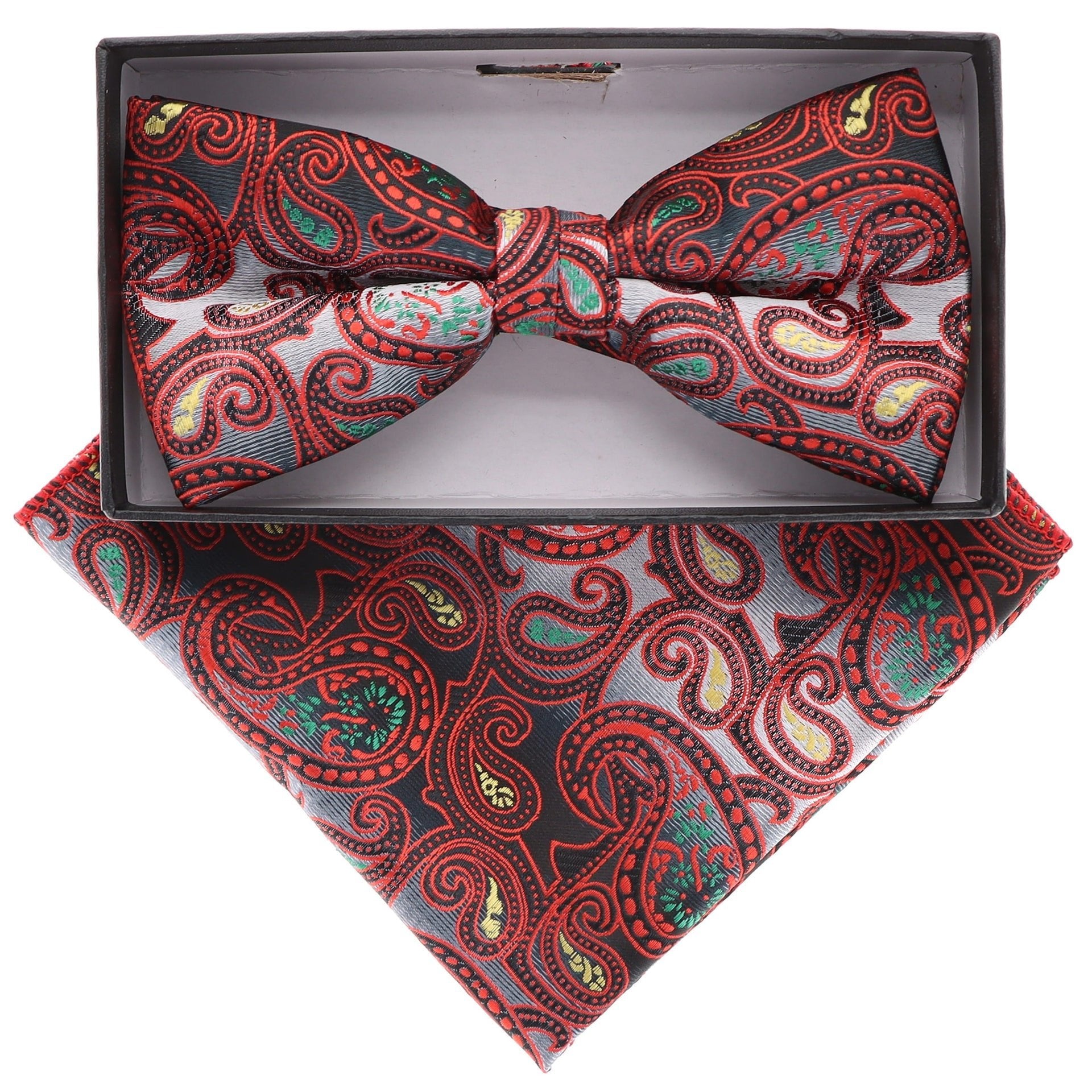 Paisley Design Bow Tie & Pocket Square by Vittorio Farina (BH - D - 21104) for Independent Retail Stores by Dubal Brothers