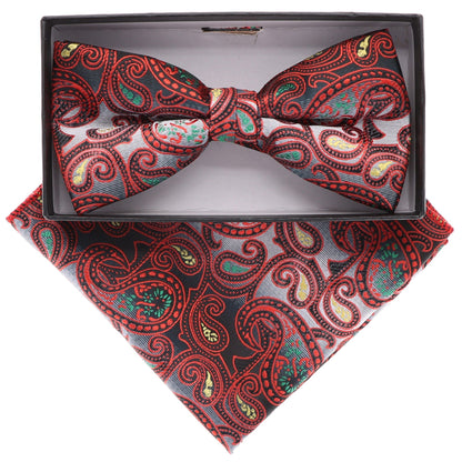 Paisley Design Bow Tie & Pocket Square by Vittorio Farina (BH - D - 21104) for Independent Retail Stores by Dubal Brothers