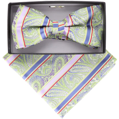 Paisley Design Bow Tie & Pocket Square by Vittorio Farina (BH - D - 21113) for Independent Retail Stores by Dubal Brothers