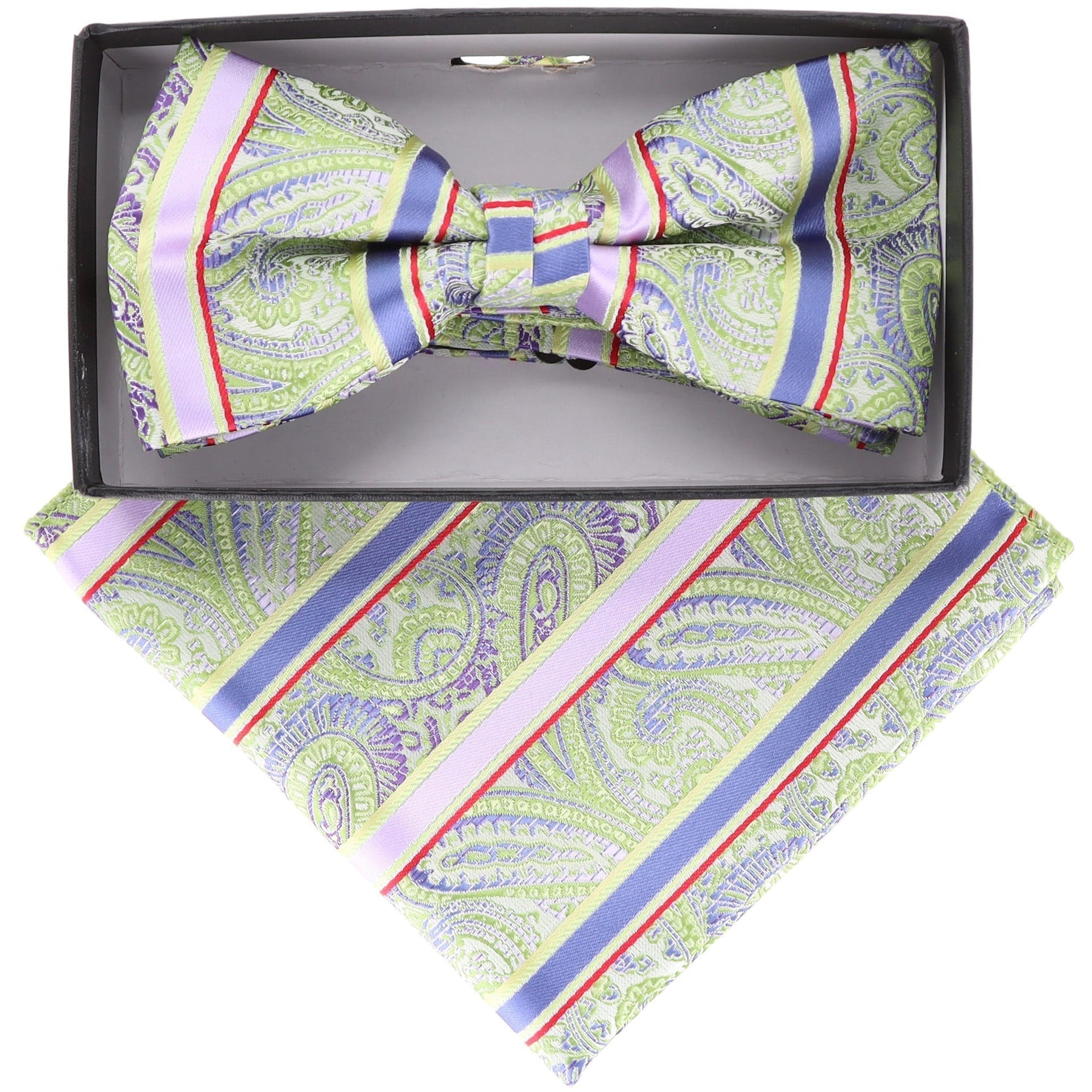 Paisley Design Bow Tie & Pocket Square by Vittorio Farina (BH-D-21113) for Independent Retail Stores by Dubal Brothers