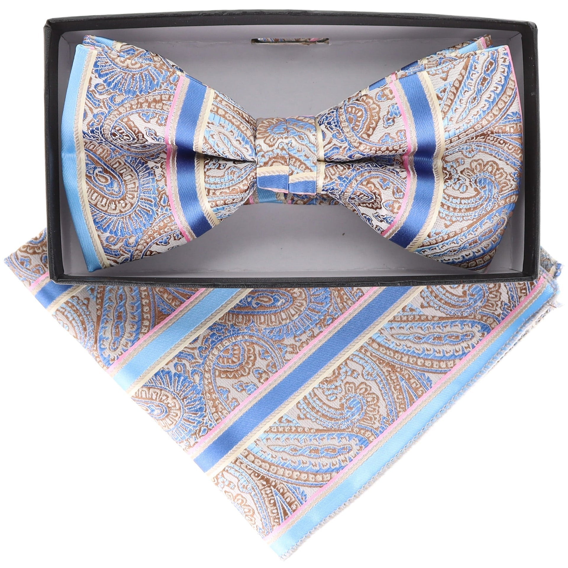 Paisley Design Bow Tie & Pocket Square by Vittorio Farina (BH - D - 21113) for Independent Retail Stores by Dubal Brothers