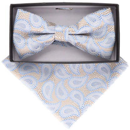 Paisley Design Bow Tie & Pocket Square by Vittorio Farina (BH-D-21113) for Independent Retail Stores by Dubal Brothers