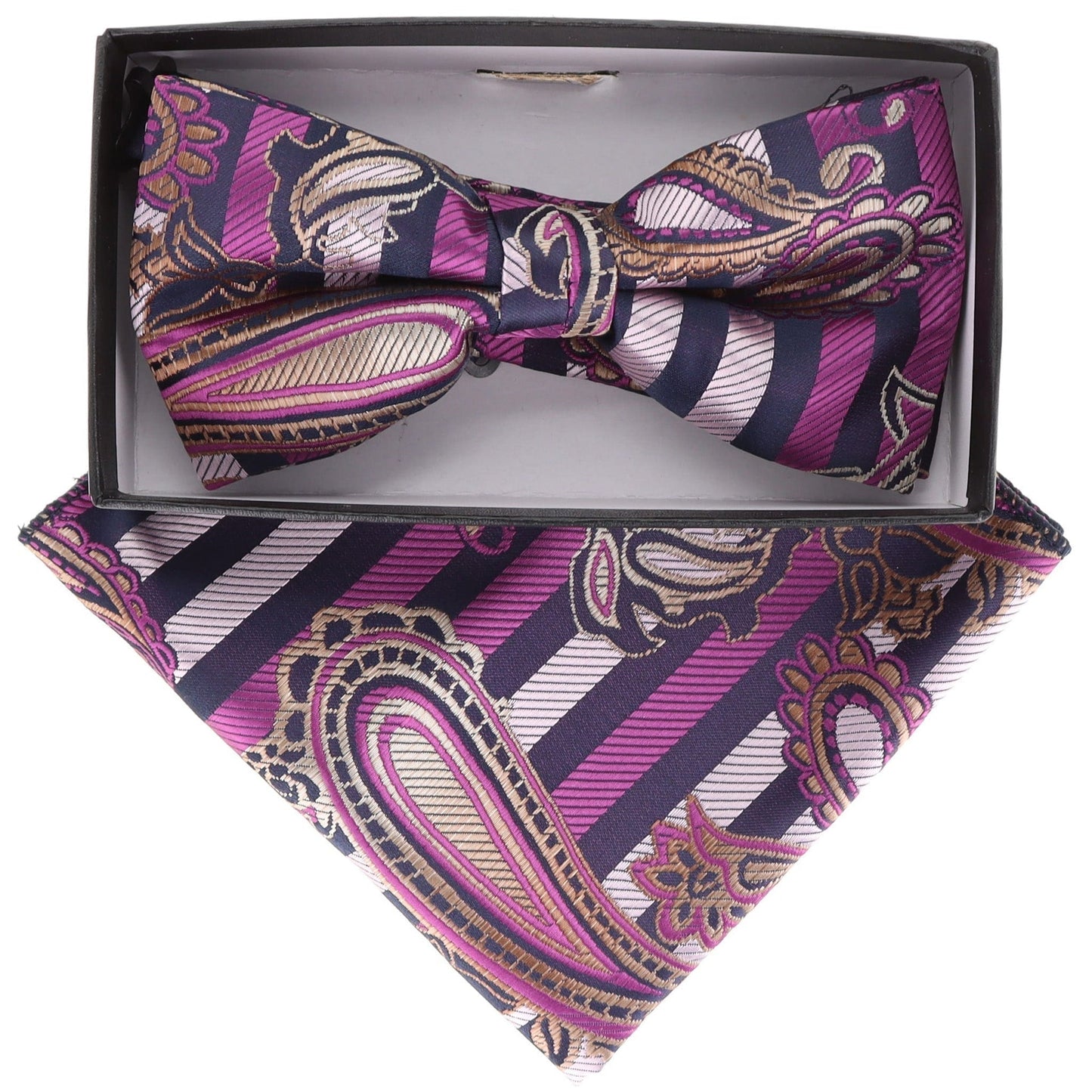 Paisley Design Bow Tie & Pocket Square by Vittorio Farina (BH - D - 21117) for Independent Retail Stores by Dubal Brothers