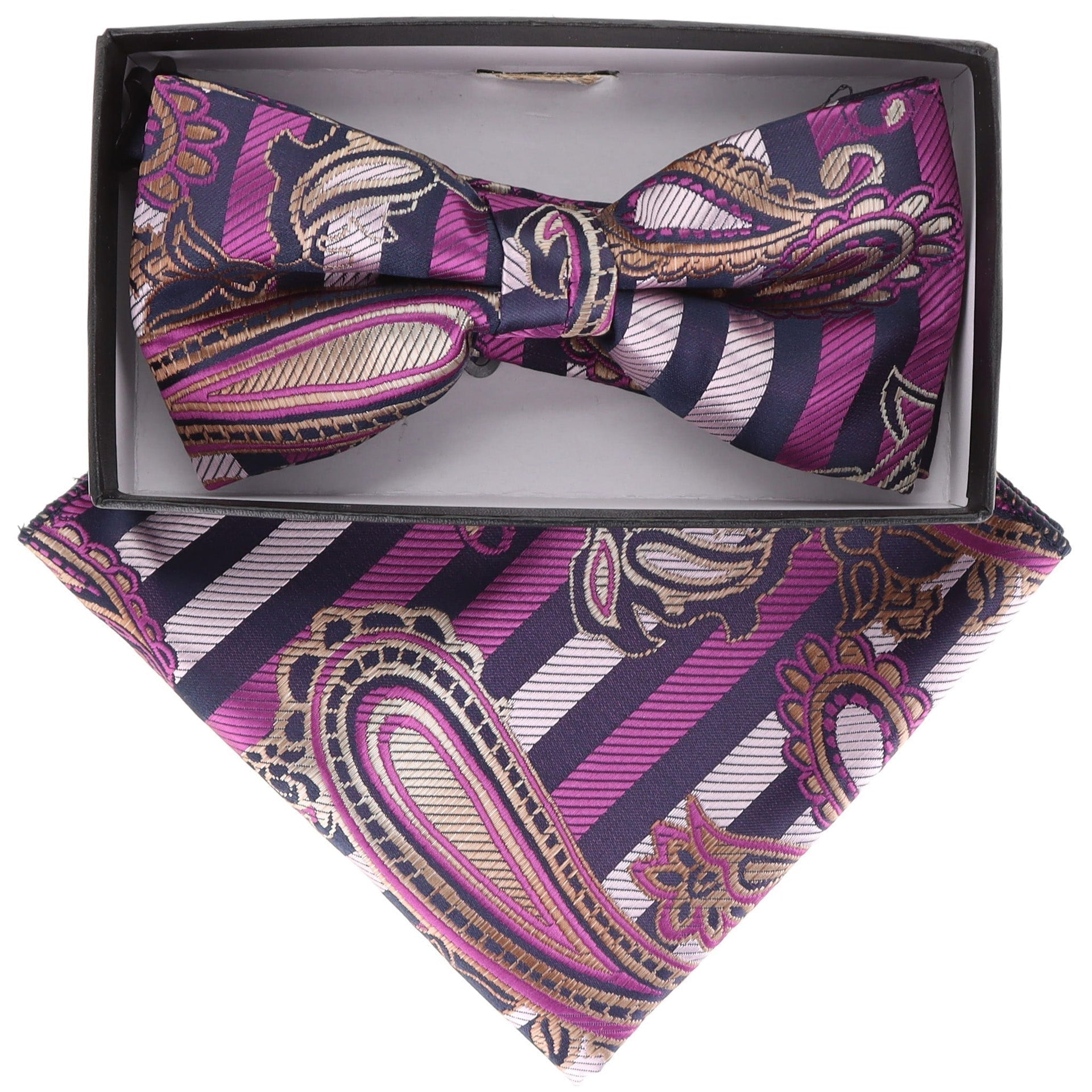 Paisley Design Bow Tie & Pocket Square by Vittorio Farina (BH - D - 21117) for Independent Retail Stores by Dubal Brothers