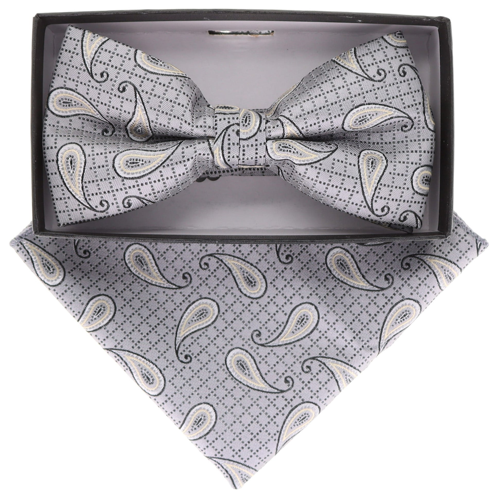 Paisley Design Bow Tie & Pocket Square by Vittorio Farina (BH - D - 21117) for Independent Retail Stores by Dubal Brothers
