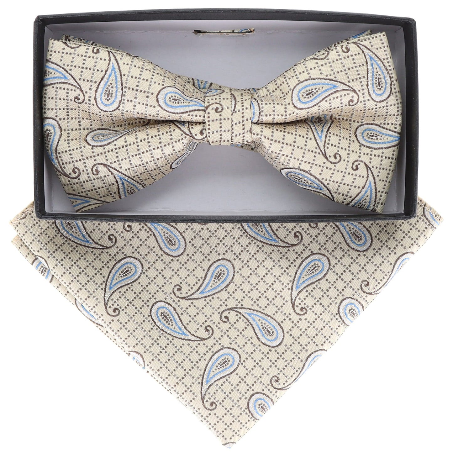 Paisley Design Bow Tie & Pocket Square by Vittorio Farina (BH-D-21117) for Independent Retail Stores by Dubal Brothers
