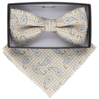 Paisley Design Bow Tie & Pocket Square by Vittorio Farina (BH-D-21117) for Independent Retail Stores by Dubal Brothers