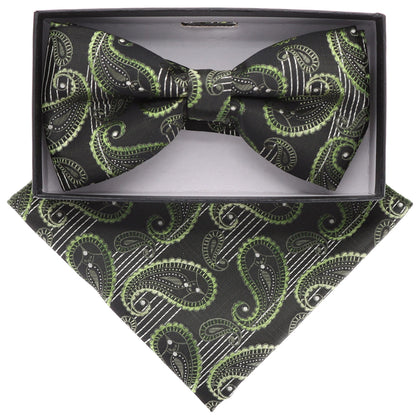 Paisley Design Bow Tie & Pocket Square by Vittorio Farina (BH - D - 21122) for Independent Retail Stores by Dubal Brothers