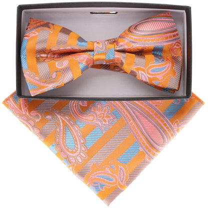 Paisley Design Bow Tie & Pocket Square by Vittorio Farina (BH-D-21122) for Independent Retail Stores by Dubal Brothers