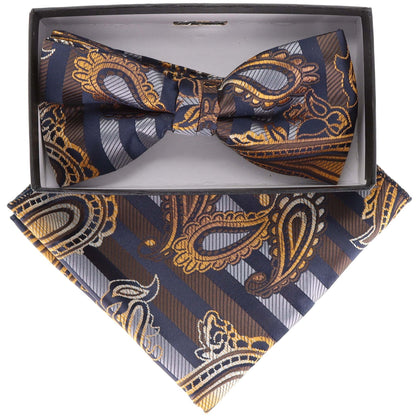 Paisley Design Bow Tie & Pocket Square by Vittorio Farina (BH - D - 21122) for Independent Retail Stores by Dubal Brothers