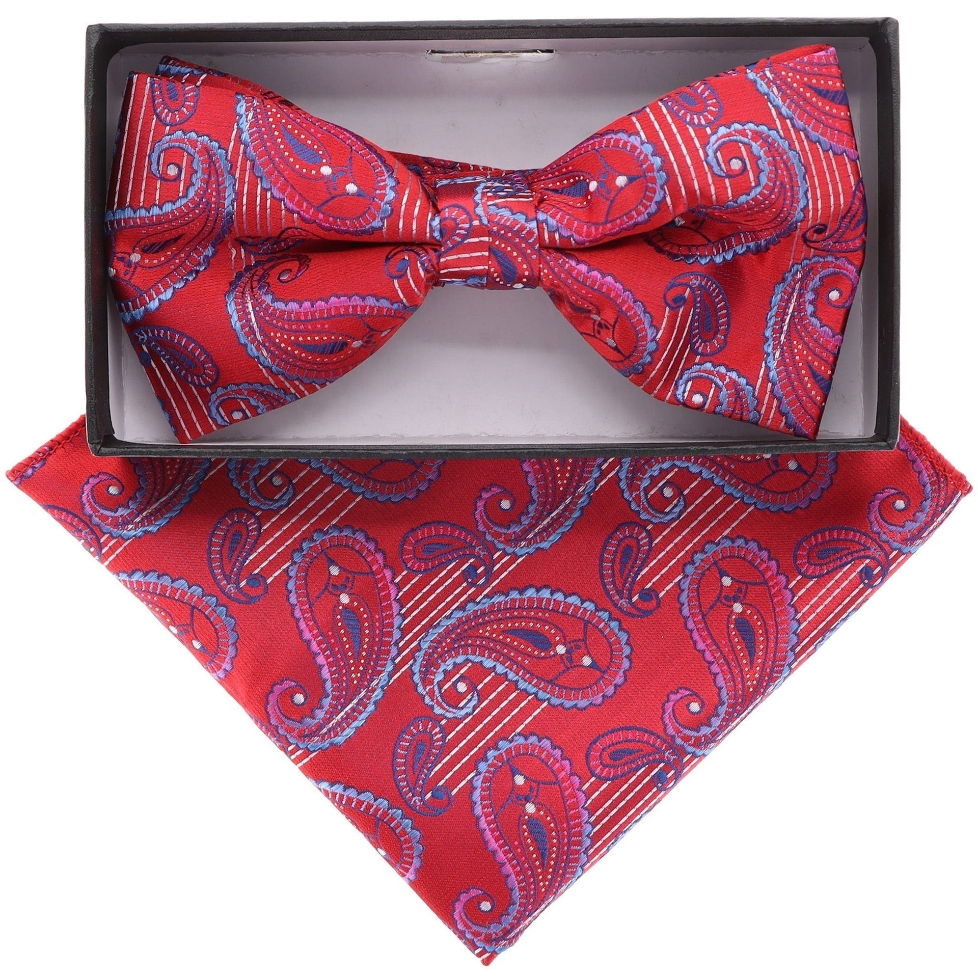 Paisley Design Bow Tie & Pocket Square by Vittorio Farina (BH-D-21122) for Independent Retail Stores by Dubal Brothers