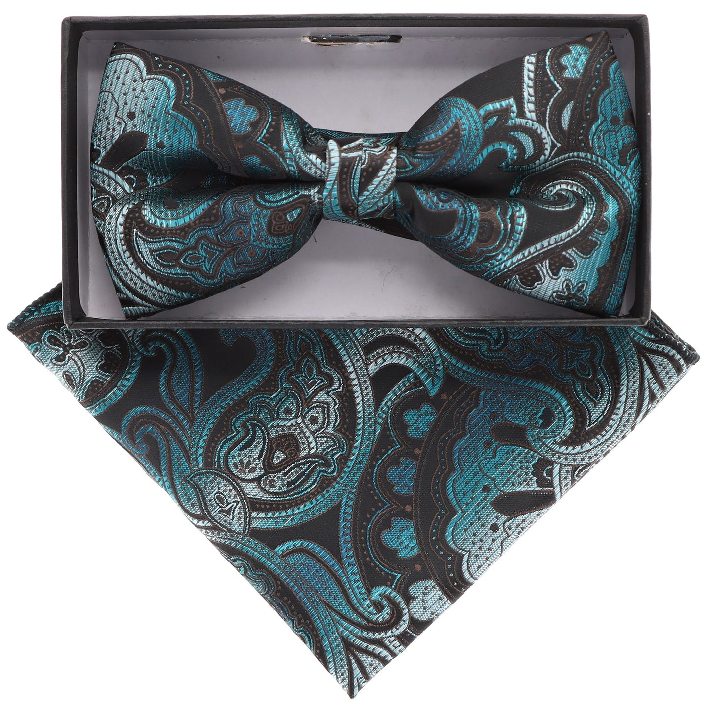 Paisley Design Bow Tie & Pocket Square by Vittorio Farina (BH - D - 21136) for Independent Retail Stores by Dubal Brothers