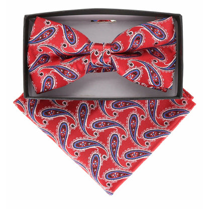 Paisley Design Bow Tie & Pocket Square by Vittorio Farina (BH - D - 21156) for Independent Retail Stores by Dubal Brothers