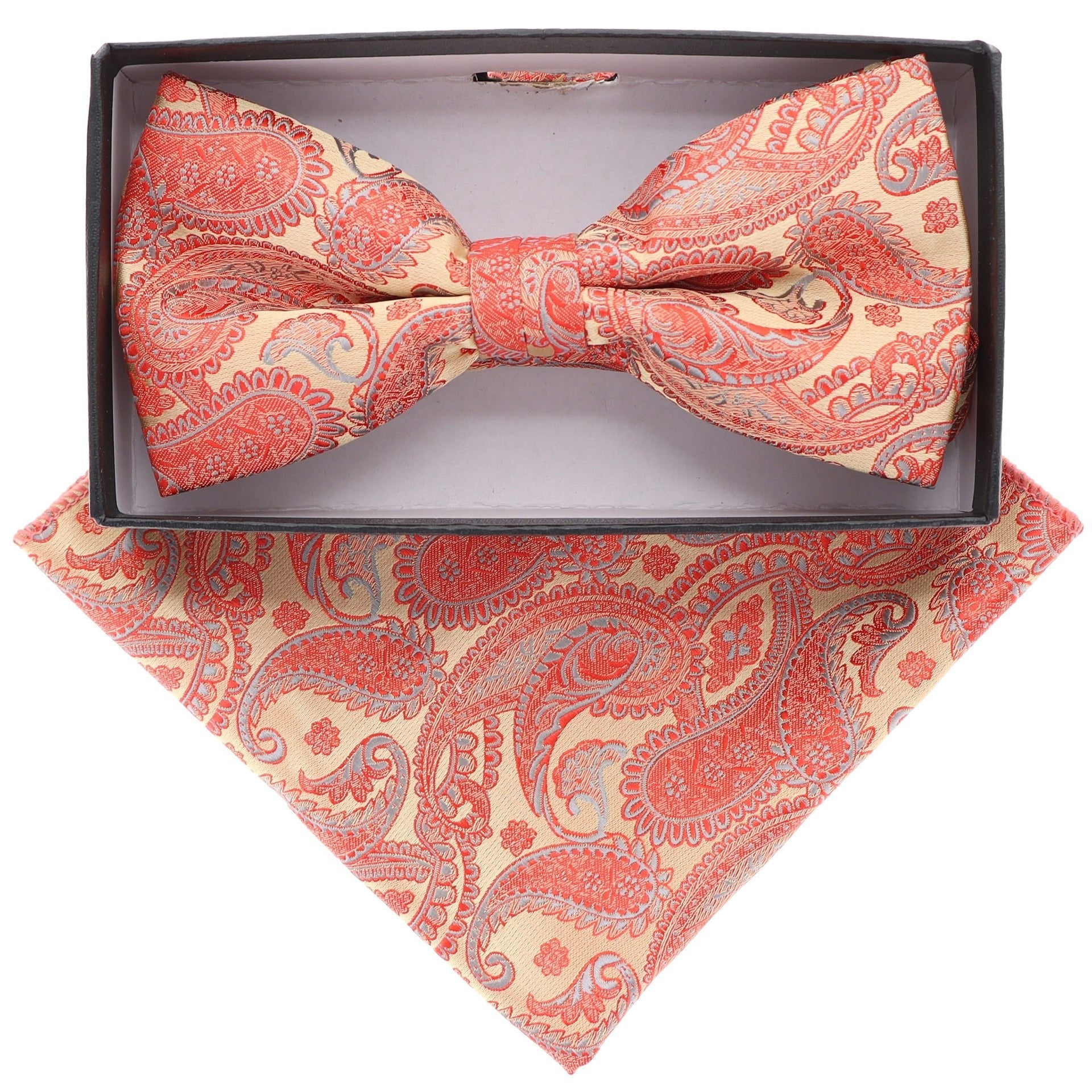 Paisley Design Bow Tie & Pocket Square by Vittorio Farina (BH - D - 21166) for Independent Retail Stores by Dubal Brothers
