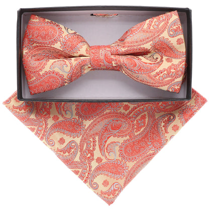 Paisley Design Bow Tie & Pocket Square by Vittorio Farina (BH - D - 21166) for Independent Retail Stores by Dubal Brothers