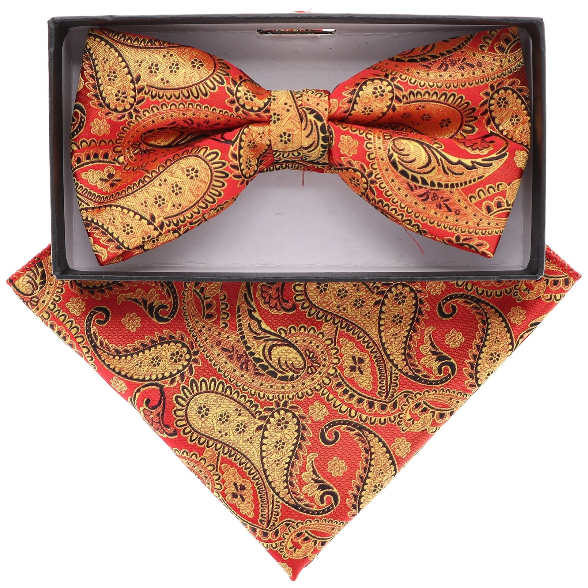 Paisley Design Bow Tie & Pocket Square by Vittorio Farina (BH - D - 21166) for Independent Retail Stores by Dubal Brothers
