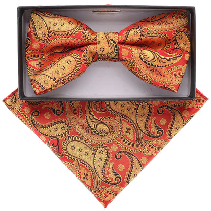Paisley Design Bow Tie & Pocket Square by Vittorio Farina (BH - D - 21166) for Independent Retail Stores by Dubal Brothers
