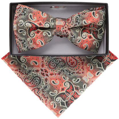 Paisley Design Bow Tie & Pocket Square by Vittorio Farina (BH - D - 21166) for Independent Retail Stores by Dubal Brothers