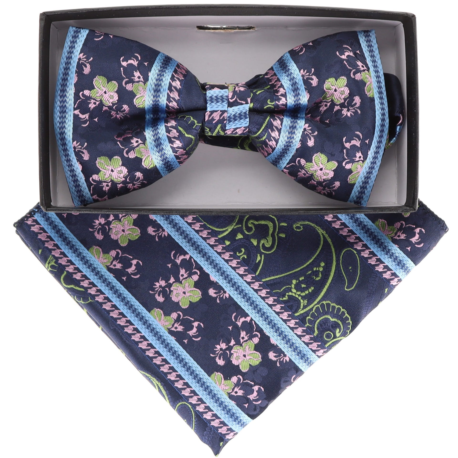 Paisley Design Bow Tie & Pocket Square by Vittorio Farina (BH - D - 21166) for Independent Retail Stores by Dubal Brothers