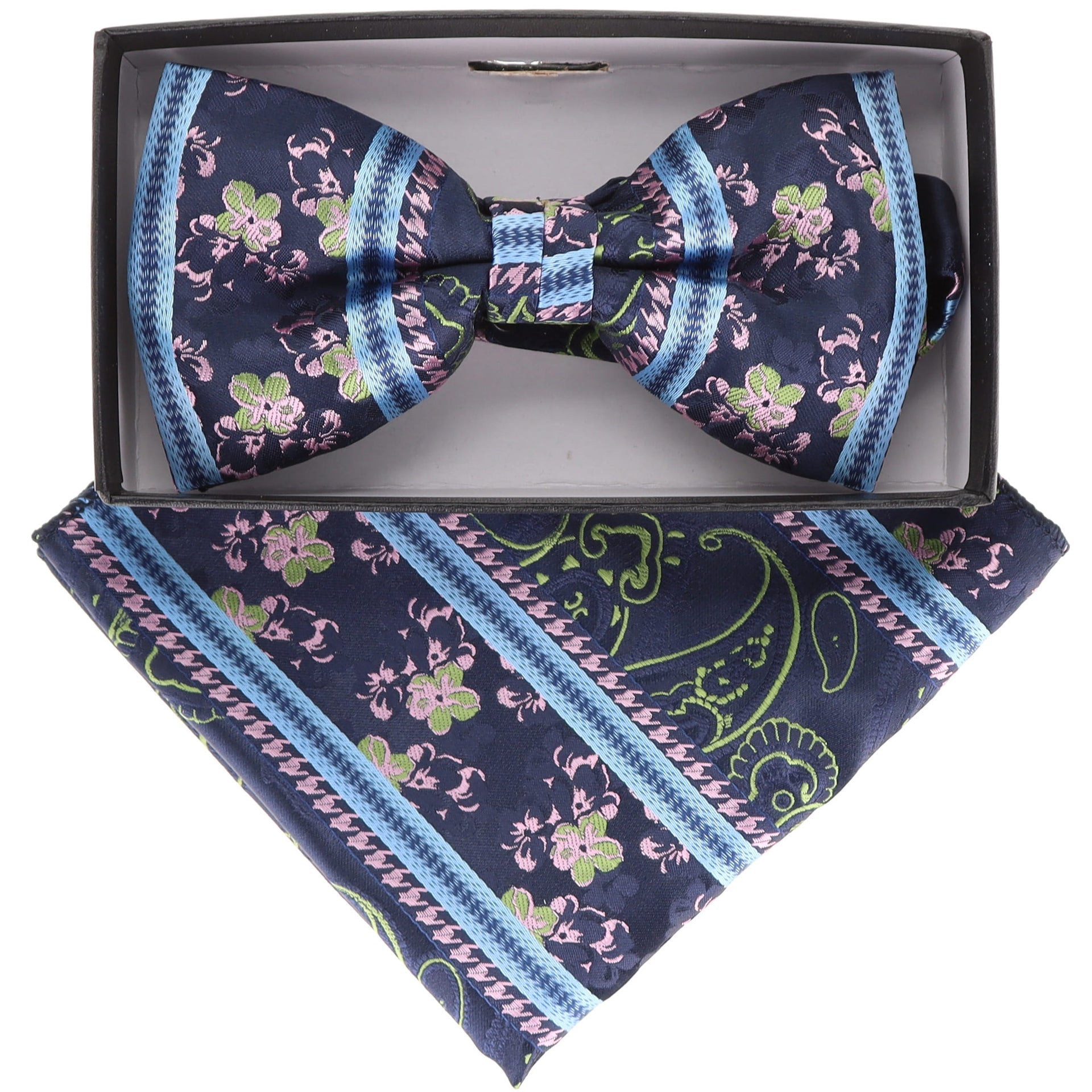 Paisley Design Bow Tie & Pocket Square by Vittorio Farina (BH-D-21166) for Independent Retail Stores by Dubal Brothers