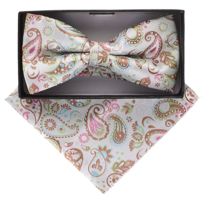 Paisley Design Bow Tie & Pocket Square by Vittorio Farina (BH-D_23104) for Independent Retail Stores by Dubal Brothers